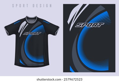 Fabric textile design for Sport t-shirt, Soccer jersey mockup for football club. uniform front view.