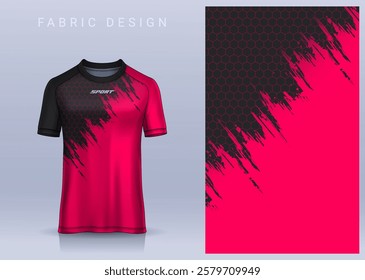 Fabric textile design for Sport t-shirt, Soccer jersey mockup for football club. uniform front view.
