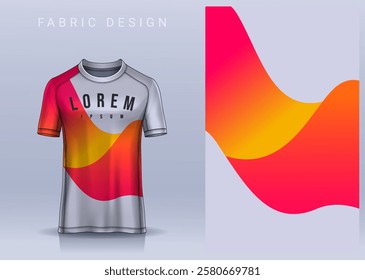 Fabric textile design for Sport t-shirt, Soccer jersey mockup for football club. uniform front view.