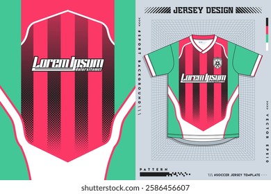 Fabric textile design for Sport t-shirt, Soccer jersey mockup for football club. uniform front view.