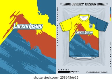 Fabric textile design for Sport t-shirt, Soccer jersey mockup for football club. uniform front view.