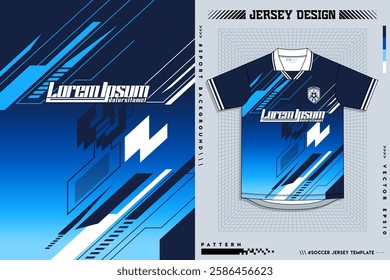Fabric textile design for Sport t-shirt, Soccer jersey mockup for football club. uniform front view.