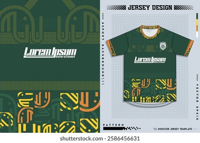 Fabric textile design for Sport t-shirt, Soccer jersey mockup for football club. uniform front view.