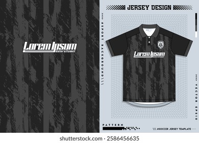 Fabric textile design for Sport t-shirt, Soccer jersey mockup for football club. uniform front view.
