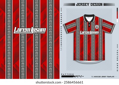 Fabric textile design for Sport t-shirt, Soccer jersey mockup for football club. uniform front view.