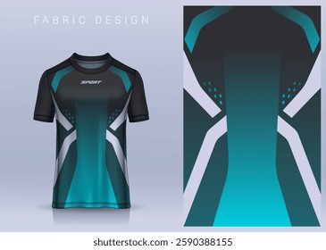 Fabric textile design for Sport t-shirt, Soccer jersey mockup for football club. uniform front view.