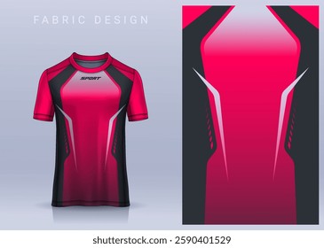 Fabric textile design for Sport t-shirt, Soccer jersey mockup for football club. uniform front view.