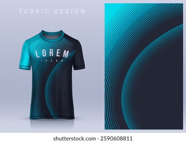 Fabric textile design for Sport t-shirt, Soccer jersey mockup for football club. uniform front view.