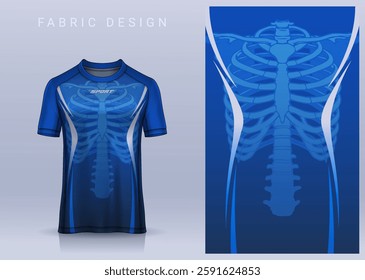 Fabric textile design for Sport t-shirt, Soccer jersey mockup for football club. uniform front view.