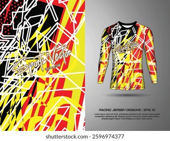 Fabric textile design for Sport t-shirt, Soccer jersey mockup for football club. uniform front view.