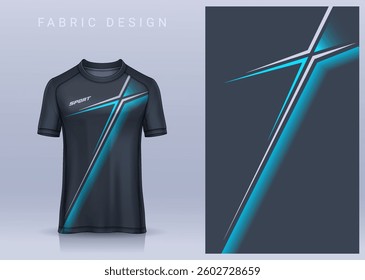 Fabric textile design for Sport t-shirt, Soccer jersey mockup for football club. uniform front view.