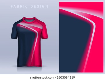 Fabric textile design for Sport t-shirt, Soccer jersey mockup for football club. uniform front view.