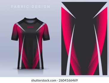 Fabric textile design for Sport t-shirt, Soccer jersey mockup for football club. uniform front view.