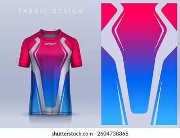 Fabric textile design for Sport t-shirt, Soccer jersey mockup for football club. uniform front view.