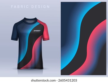 Fabric textile design for Sport t-shirt, Soccer jersey mockup for football club. uniform front view.