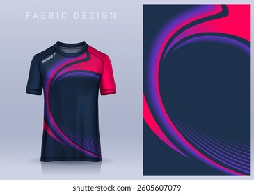 Fabric textile design for Sport t-shirt, Soccer jersey mockup for football club. uniform front view.
