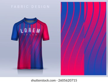 Fabric textile design for Sport t-shirt, Soccer jersey mockup for football club. uniform front view.