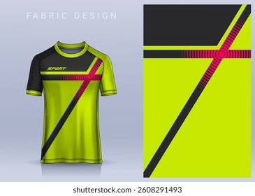 Fabric textile design for Sport t-shirt, Soccer jersey mockup for football club. uniform front view.