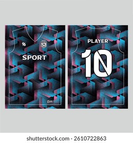 Fabric textile design for Sport t-shirt, Soccer jersey mockup for football club. uniform front view