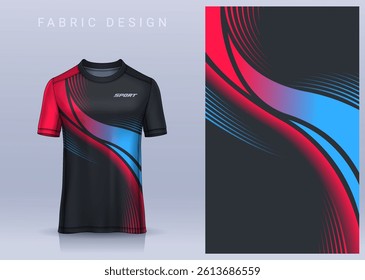 Fabric textile design for Sport t-shirt, Soccer jersey mockup for football club. uniform front view.