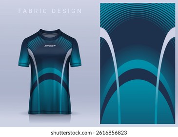 Fabric textile design for Sport t-shirt, Soccer jersey mockup for football club. uniform front view.