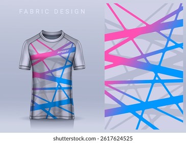 Fabric textile design for Sport t-shirt, Soccer jersey mockup for football club. uniform front view.