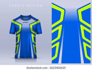 Fabric textile design for Sport t-shirt, Soccer jersey mockup for football club. uniform front view.
