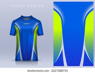 Fabric textile design for Sport t-shirt, Soccer jersey mockup for football club. uniform front view.