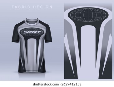 Fabric textile design for Sport t-shirt, Soccer jersey mockup for football club. uniform front view.