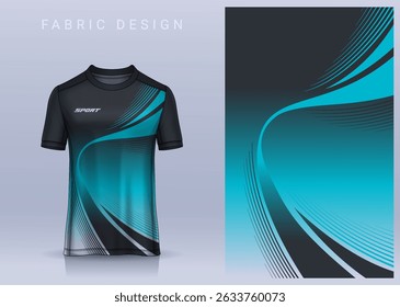 Fabric textile design for Sport t-shirt, Soccer jersey mockup for football club. uniform front view.