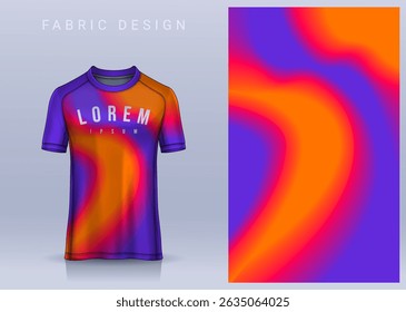 Fabric textile design for Sport t-shirt, Soccer jersey mockup for football club. uniform front view.