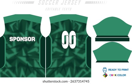 Fabric textile design for Sport t-shirt, Soccer jersey for football club. uniform front view.