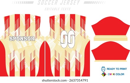 Fabric textile design for Sport t-shirt, Soccer jersey for football club. uniform front view.