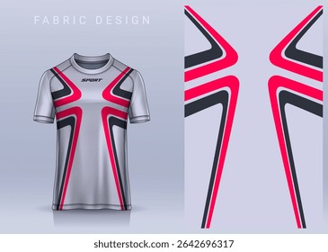 Design têxtil de tecido para camiseta Sport, maquete de camisa de futebol para clube de futebol.