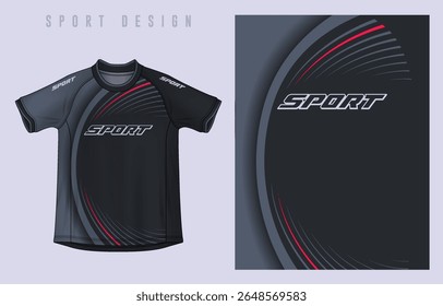 Stof textiel ontwerp voor Sport T-shirt, Voetbal jersey mockup voor voetbalclub. uniform vooraanzicht.