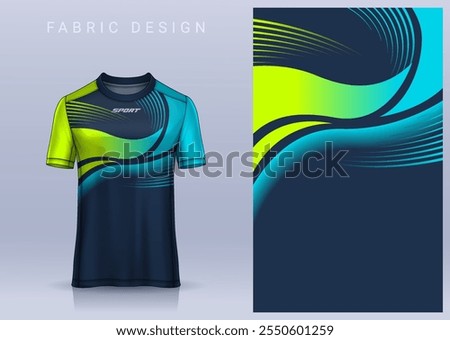 Fabric textile design for Sport t-shirt, Soccer jersey mockup for football club. uniform front view.