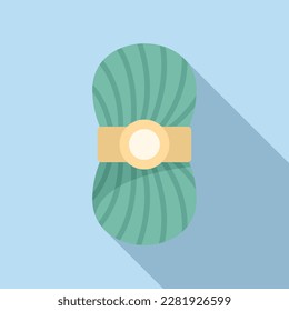 Fabric textile icon flat vector. Wool knit. Cloth craft