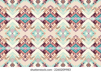 Fabric textile Ikat geometric folklore ornament seamless pattern pastel tone. Abstract graphic line ethnic traditional folk antique tribal modern ornate luxury elegant minimal vintage retro style.