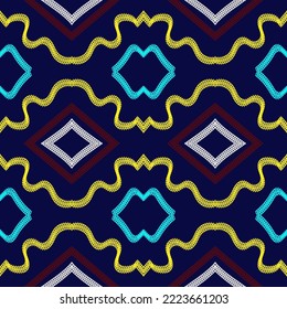Gestreifte Textil-Linien-Grafik nahtloses Muster. Abstrakter geometrischer antiker Retro-Stil des Vintage. Kunstdruckvektordesign für Textilien, Tapeten, Kleidung, Hintergrund, Fliesen, Umhüllung, Hintergrund.