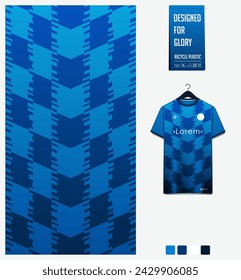 Textilmuster-Design für Fußball-Trikot, Fußball-Kit, Sport-T-Shirt-Mockup für Fußball-Club. Einheitliche Vorderansicht. Abstraktes Muster für Sport Hintergrund. Stoffmuster. Vektorgrafik