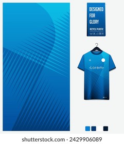 Fabric textile pattern design for soccer jersey, football kit, sport t-shirt mockup for football club. Uniform front view. Abstract pattern for sport background. Fabric pattern. Vector Illustration