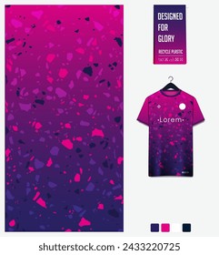 Fabric textile pattern design for soccer jersey, football kit, sport t-shirt mockup for football club. Uniform front view. Abstract pattern for sport background. Fabric pattern. Vector Illustration