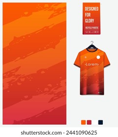 Fabric textile pattern design for soccer jersey, football kit, sport t-shirt mockup for football club. Uniform front view. Abstract pattern for sport background. Fabric pattern. Vector Illustration