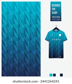 Diseño de patrón textil de tela para la camiseta de fútbol, kit de fútbol, maqueta de camiseta deportiva para el club de fútbol. Vista frontal uniforme. Patrón geométrico para fondo deportivo. Patrón de tela. Ilustración vectorial