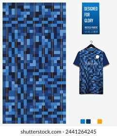 Diseño de patrón textil de tela para la camiseta de fútbol, kit de fútbol, maqueta de camiseta deportiva para el club de fútbol. Vista frontal uniforme. Patrón geométrico para fondo deportivo. Patrón de tela. Ilustración vectorial