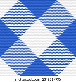 Stoffbezug aus Textur, Vektorhintergrund mit Tartan Muster Scheck nahtlos in Blau-Weiß-Farben.