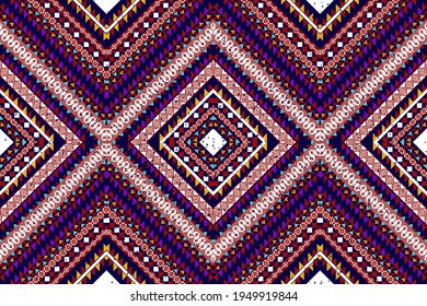 Fabric textile seamless pattern design for prints on fabric. Ethnic, Indian, African, American, boho, carpet chevron wallpaper. Ikat, mandala, geometric vector illustrations background .