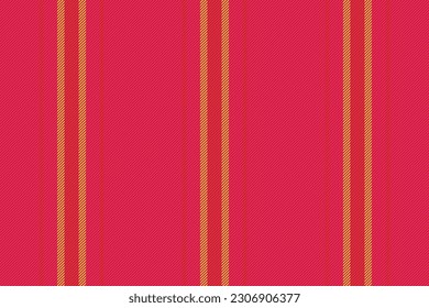 Fabric textile seamless. Stripe pattern vertical. Lines vector texture background in red and yellow colors.