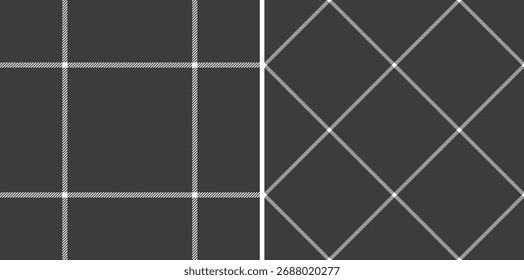 Fabric textile seamless of texture vector plaid with a tartan check pattern background. Set in monochrome colours. Cloth material types.