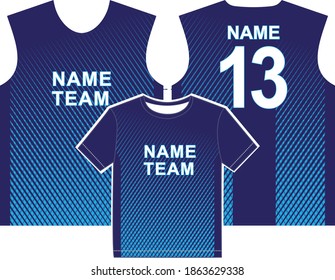 Fabric textile for Sport t-shirt ,jersey mockup for . uniform front and back view.